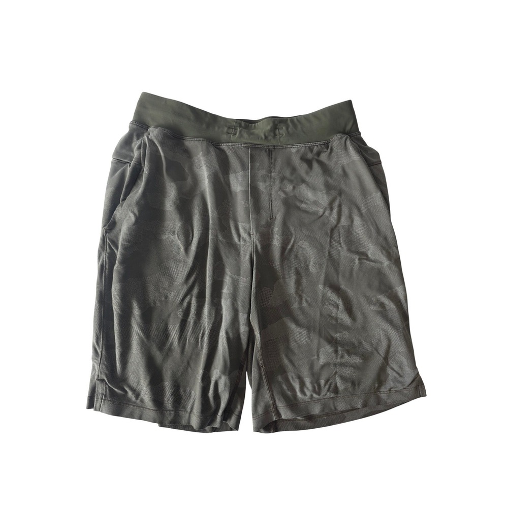Lululemon T.H.E. Short 9" Linerless Variegated Mesh Camo Max Dark Olive Medium